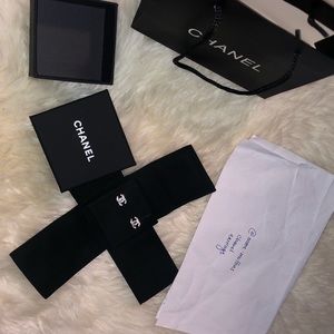 Authentic Chanel CC Stud Earrings